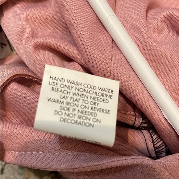 Pink and Black Pleated Off-Shoulder Midi Dress - Picture 9 of 9